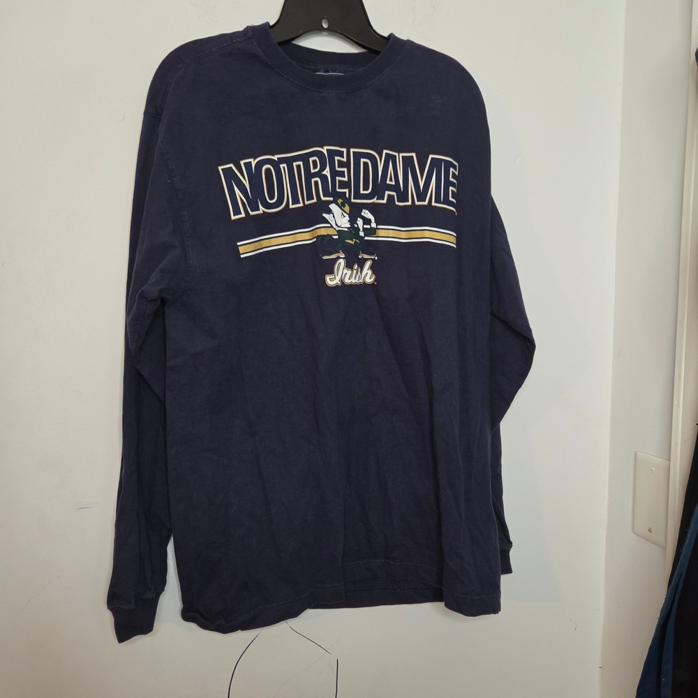 Jansport Notre Dame Fighting Irish Long Sleeve T-Shirt Mens Medium Navy Blue